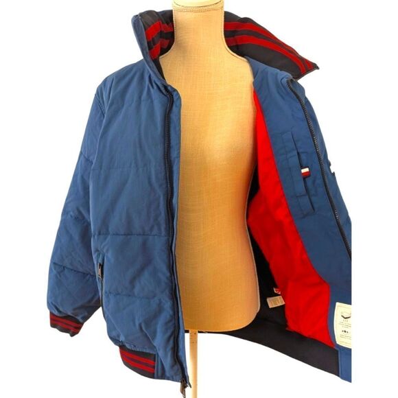 Tommy Hilfiger Men's M Colbalt Blue Primaloft Puffer Jacket Zip Up Waterproof - Picture 6 of 10